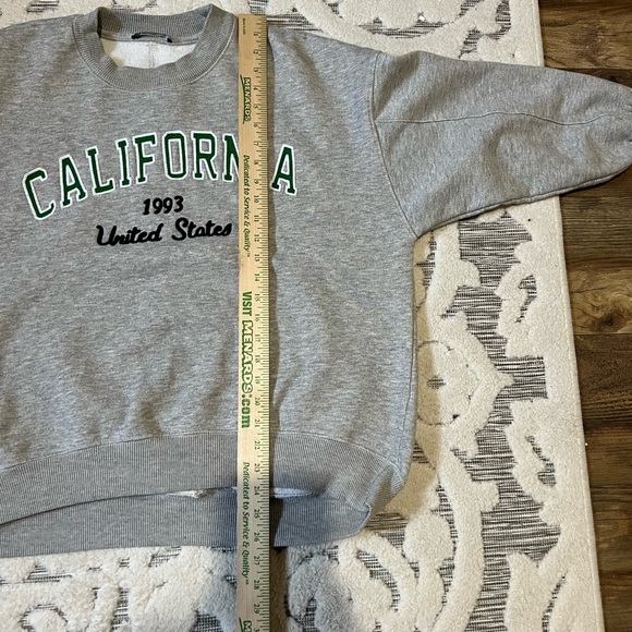 Zara California 1993 United States Grey Crewneck Embroidery Sweatshirt Women's M - Picture 6 of 8